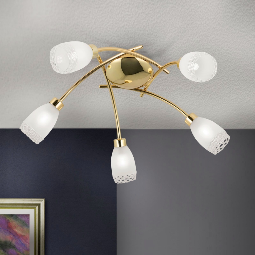 Lampadario a plafone CARLA 5xG9/28W/230V dorato