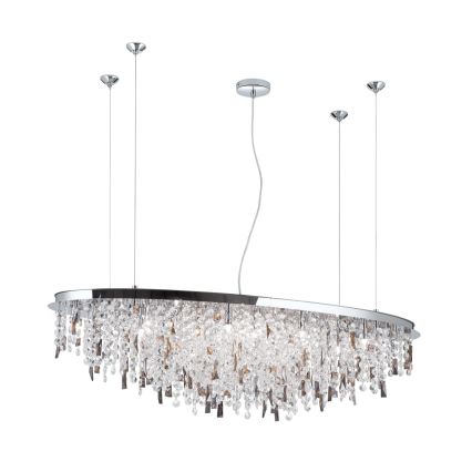 Lampadario di cristallo a sospensione CRYSTALRIVER 21xG9/40W/230V cromo lucido