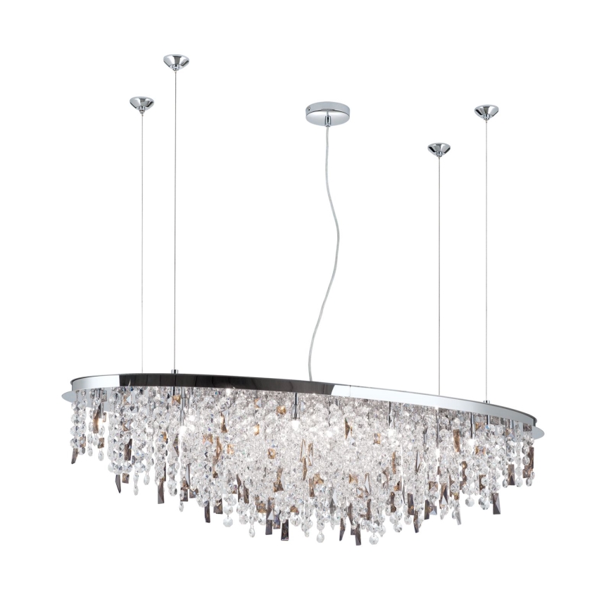 Lampadario di cristallo a sospensione CRYSTALRIVER 21xG9/40W/230V cromo lucido