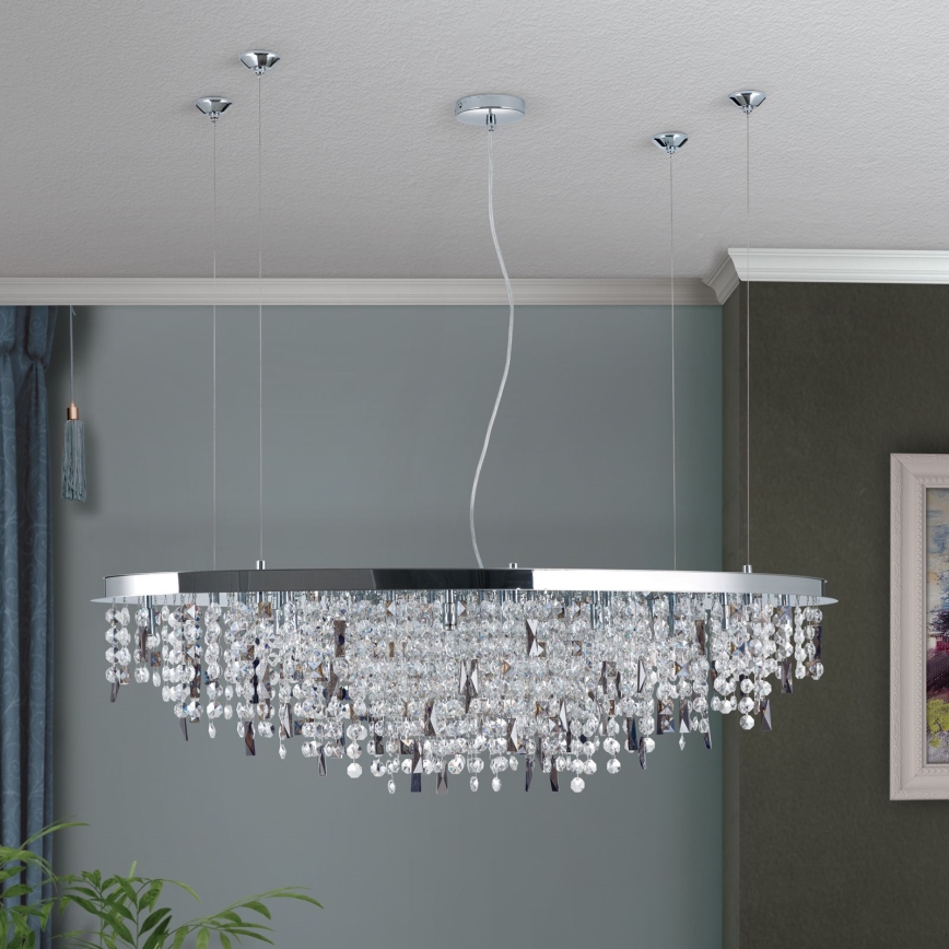 Lampadario di cristallo a sospensione CRYSTALRIVER 21xG9/40W/230V cromo lucido
