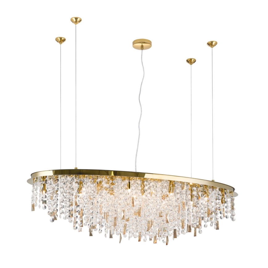 Lampadario di cristallo a sospensione CRYSTALRIVER 21xG9/40W/230V oro