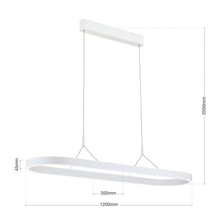 Lampadario LED a sospensione su cavo CARRARA LED/80W/230V 2700/3000/4000K bianco