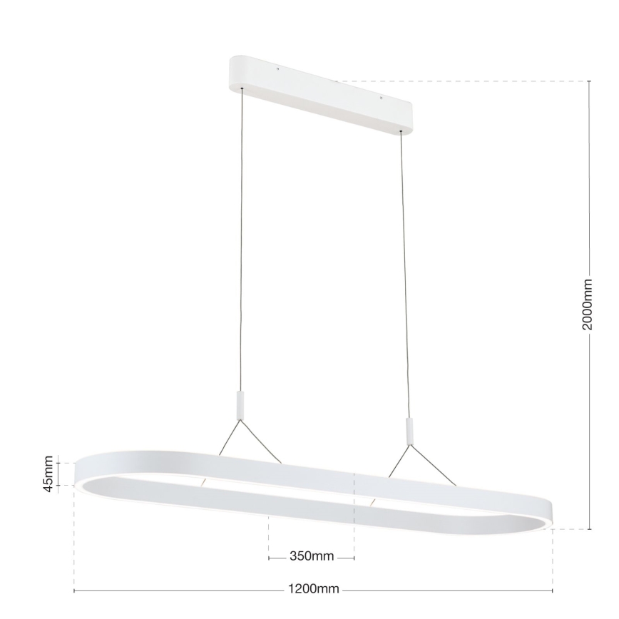 Lampadario LED a sospensione su cavo CARRARA LED/80W/230V 2700/3000/4000K bianco