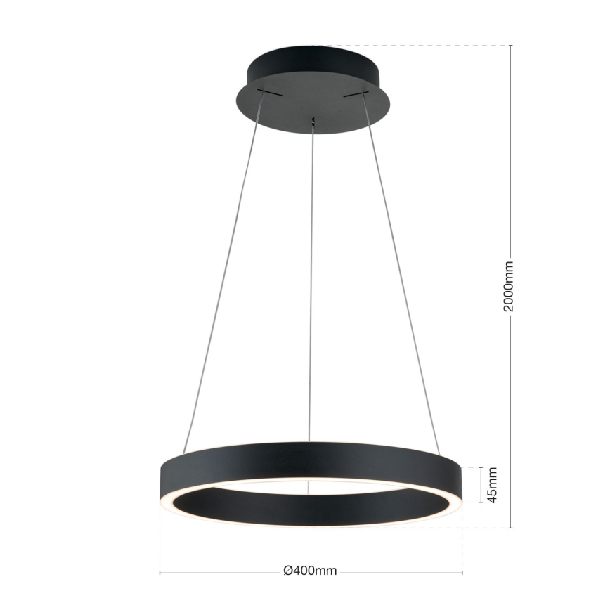 Lampada a sospensione su cavo dimmerabile KOLK LED/40W/230V 2700/3000/4000K Ø 40 cm nero