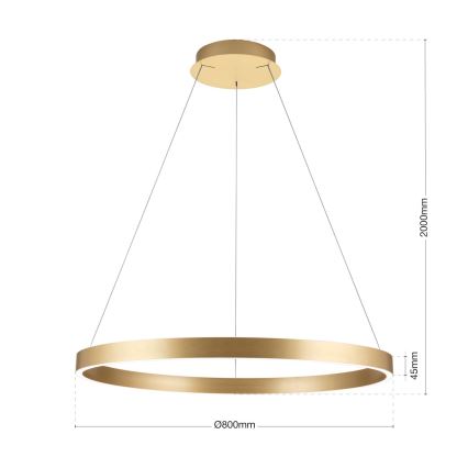Lampada a sospensione LED dimmerabile a cavo KOLK LED/80W/230V 2700/3000/4000K diam. 80 cm oro