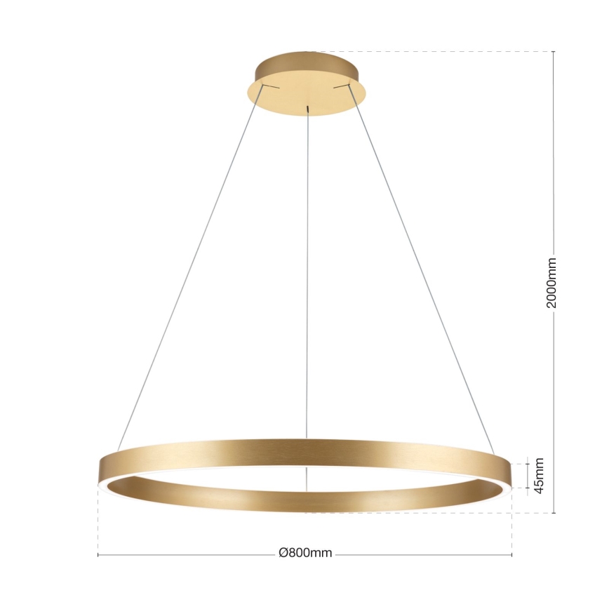 Lampada a sospensione LED dimmerabile a cavo KOLK LED/80W/230V 2700/3000/4000K diam. 80 cm oro