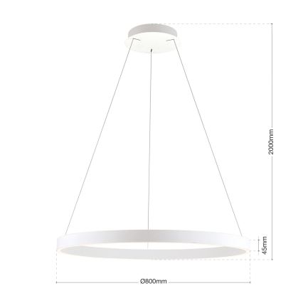 Lampadario dimmerabile a cavo KOLK LED/80W/230V 2700/3000/4000K Ø 80 cm bianco