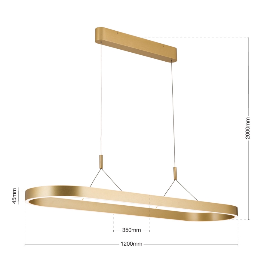 Lampadario LED a cavo CARRARA LED/80W/230V 2700/3000/4000K oro