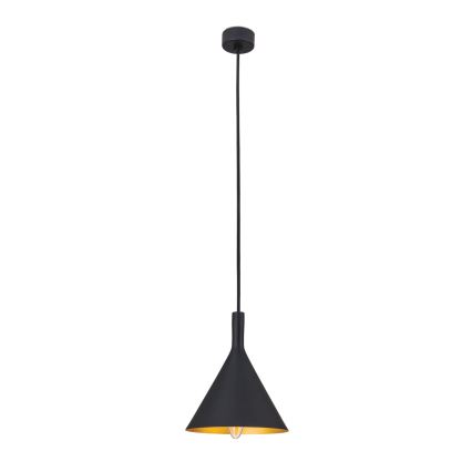 Lampadario sospeso con cavo GUNDA 1xE14/40W/230V Ø 16,5 cm nero/oro