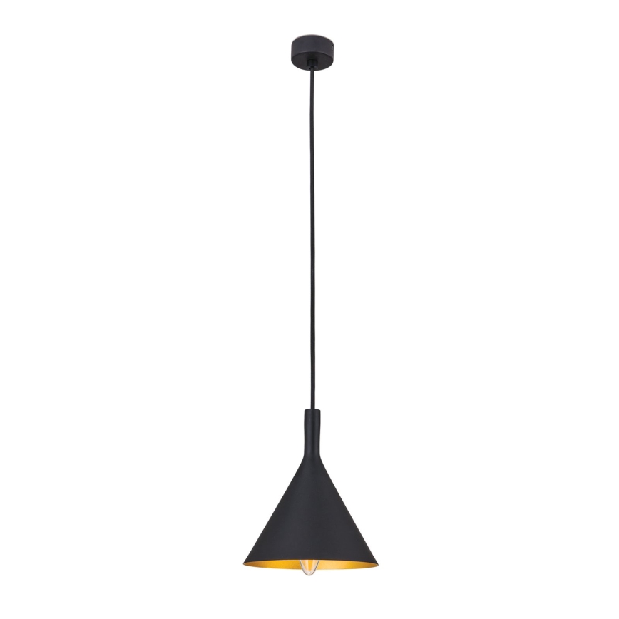 Lampadario sospeso con cavo GUNDA 1xE14/40W/230V Ø 16,5 cm nero/oro