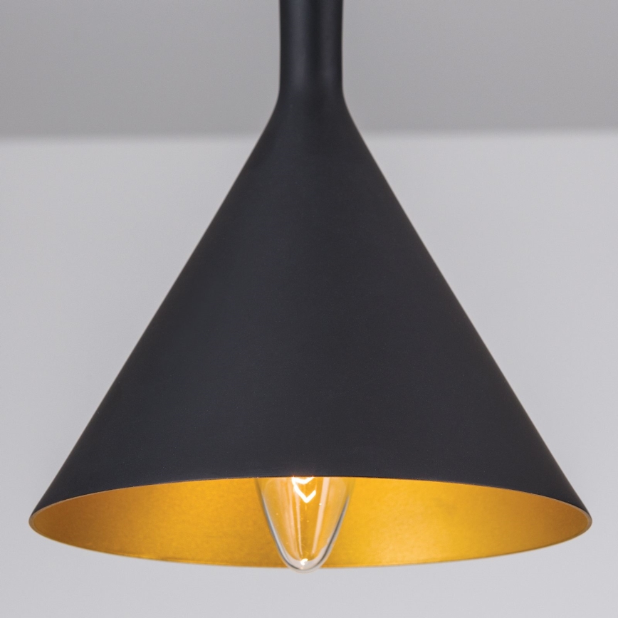 Lampadario sospeso con cavo GUNDA 1xE14/40W/230V Ø 16,5 cm nero/oro