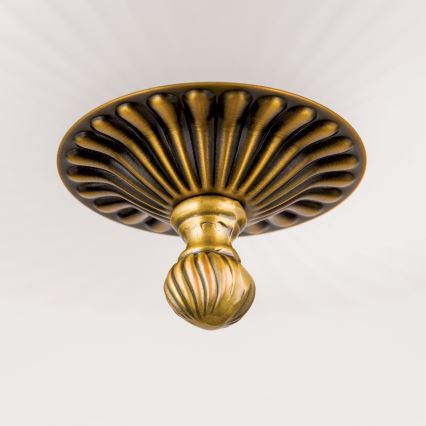 Lampadario a sospensione con catena ROCCA 9xE27/60W/230V diametro 75 cm bronzo/bianco