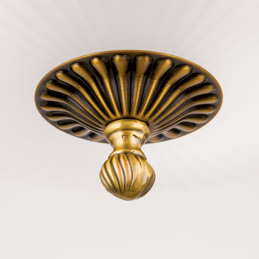 Lampadario a sospensione con catena ROCCA 9xE27/60W/230V diametro 75 cm bronzo/bianco