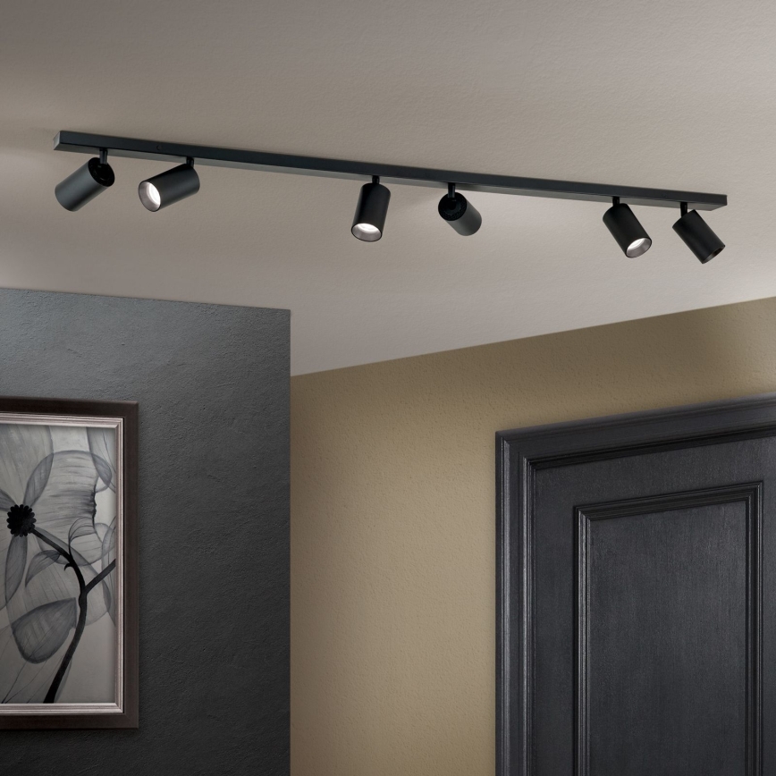 Plafoniera con 6 faretti SEAN 6xGU10/13W/230V nero