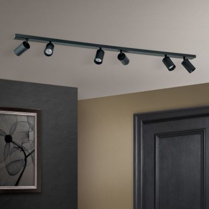 Plafoniera con 6 faretti SEAN 6xGU10/13W/230V nero