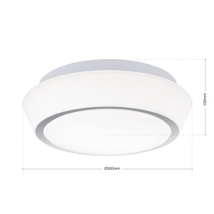 Plafoniera da soffitto per bagno TENA 2xE27/60W/230V Ø 30 cm IP44 bianca