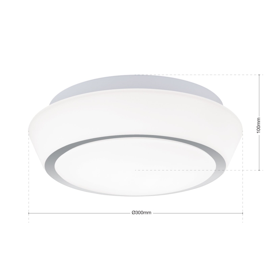 Plafoniera da soffitto per bagno TENA 2xE27/60W/230V Ø 30 cm IP44 bianca