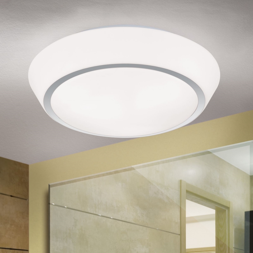 Plafoniera per bagno TENA 3xE27/60W/230V Ø 38 cm IP44 bianco