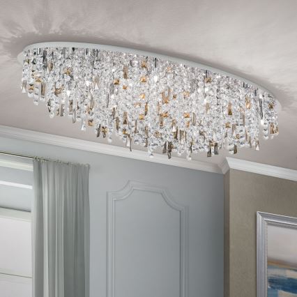 Plafoniera di cristallo CRYSTALRIVER 21xG9/40W/230V cromo lucido