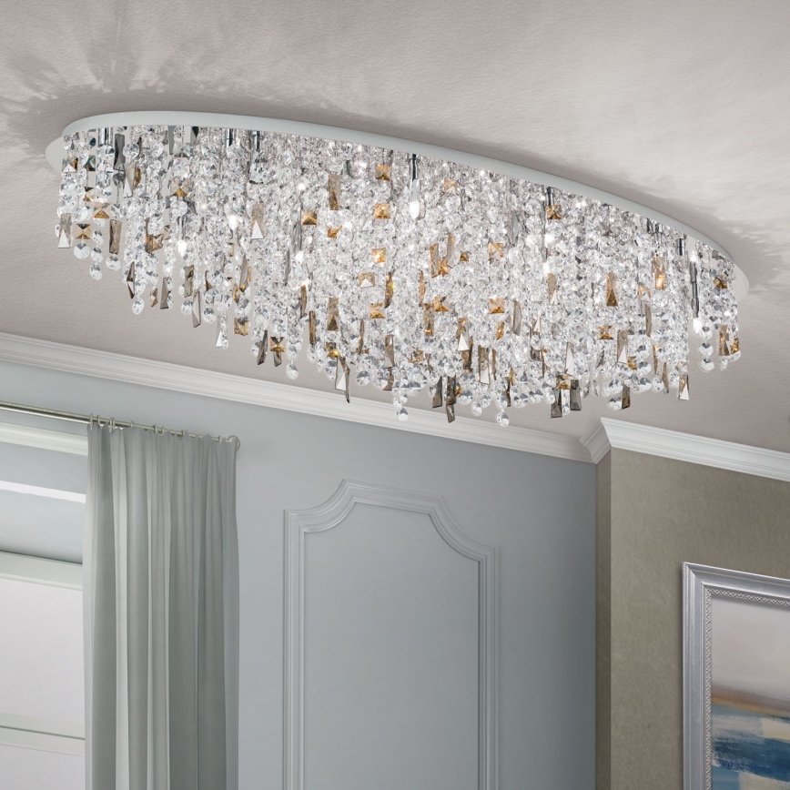 Plafoniera di cristallo CRYSTALRIVER 21xG9/40W/230V cromo lucido
