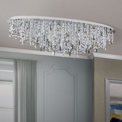 Plafoniera di cristallo CRYSTALRIVER 21xG9/40W/230V cromo lucido