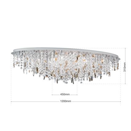 Plafoniera di cristallo CRYSTALRIVER 21xG9/40W/230V cromo lucido