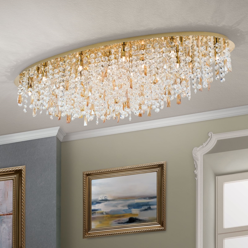 Plafoniera di cristallo CRYSTALRIVER 21xG9/40W/230V oro
