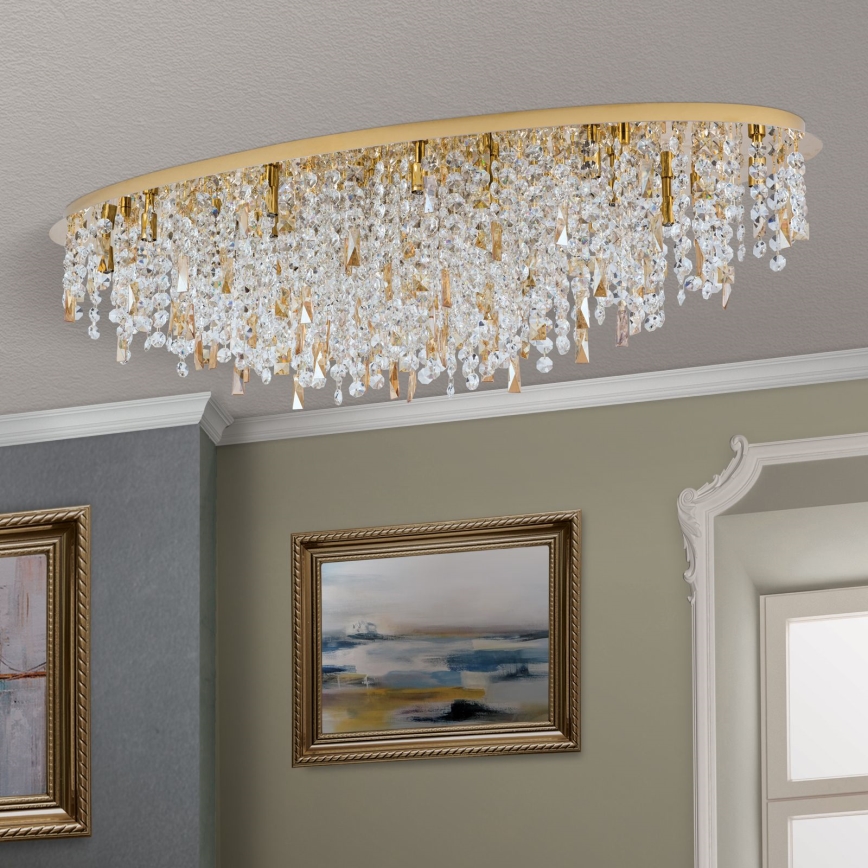 Plafoniera di cristallo CRYSTALRIVER 21xG9/40W/230V oro