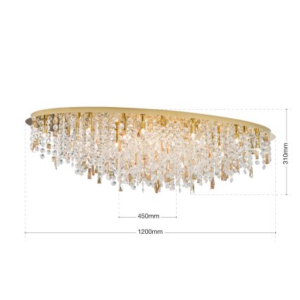 Plafoniera di cristallo CRYSTALRIVER 21xG9/40W/230V oro