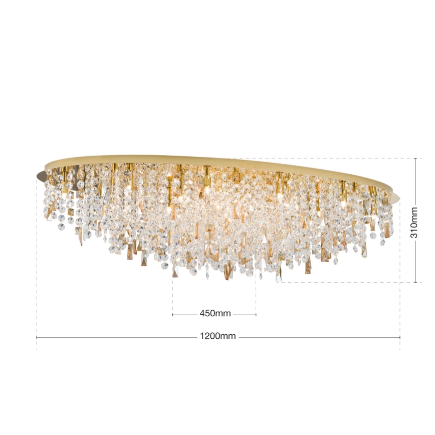 Plafoniera di cristallo CRYSTALRIVER 21xG9/40W/230V oro