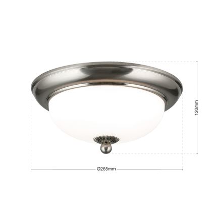 Plafoniera EMPIRA 2x E14, 40W, 230V, Ø 26,5 cm, cromo satinato