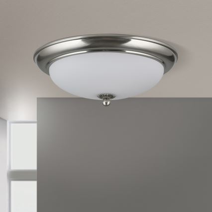 Plafoniera EMPIRA 2xE27/40W/230V Ø 35,5 cm cromo opaco