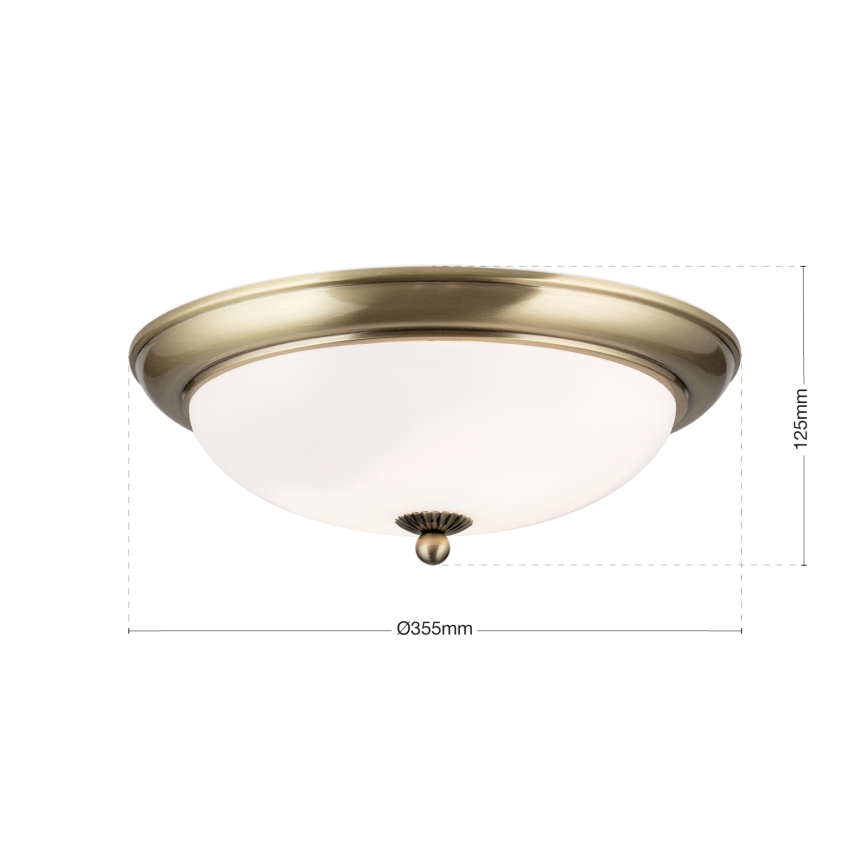 Plafoniera EMPIRA 2xE27/40W/230V Ø 35,5 cm bronzo