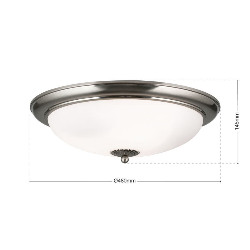 Plafoniera EMPIRA 3xE27/40W/230V Ø 48 cm cromo satinato