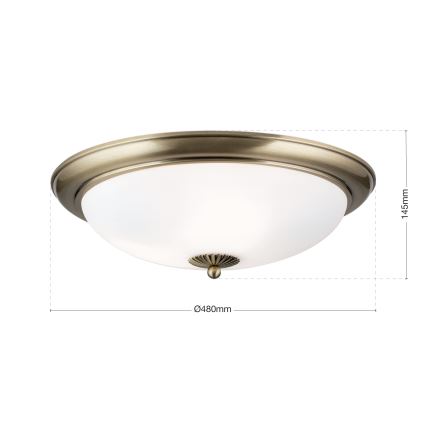 Plafoniera EMPIRA, 3x E27/40W/230V, Ø 48 cm, bronzo
