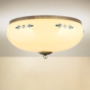 Orion - Plafoniera LANDHAUS 3xE27/60W/230V Ø 35 cm bronzo/beige/blu
