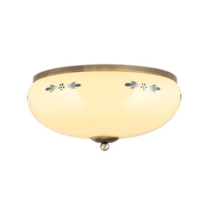 Orion - Plafoniera LANDHAUS 3xE27/60W/230V Ø 35 cm bronzo/beige/blu