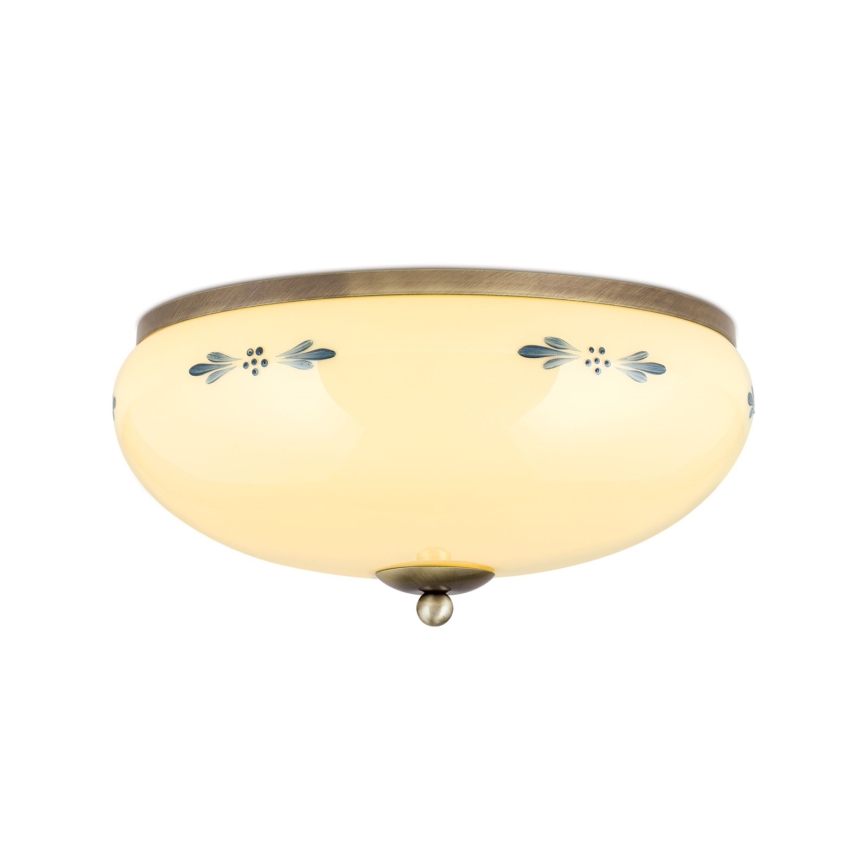Orion - Plafoniera LANDHAUS 3xE27/60W/230V Ø 35 cm bronzo/beige/blu