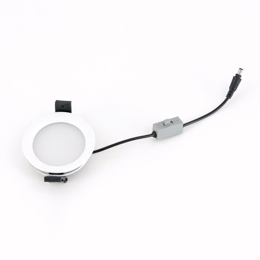 Plafoniera da incasso per bagno LED dimmerabile OFFICE, 10W, 230V, 3000/4000/6000K, Ø 9,5 cm, UGR19, IP44, bianco