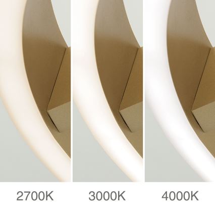 Plafoniera LED KOLK 40W/230V, 2700/3000/4000K, diametro 40 cm, finitura oro