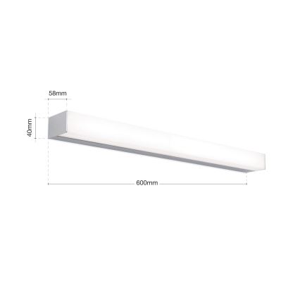 Illuminazione a LED per specchi da bagno HORIZON LED/12W/230V 3000/4000K 60 cm IP44 argento