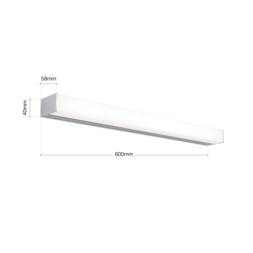 Illuminazione a LED per specchi da bagno HORIZON LED/12W/230V 3000/4000K 60 cm IP44 argento