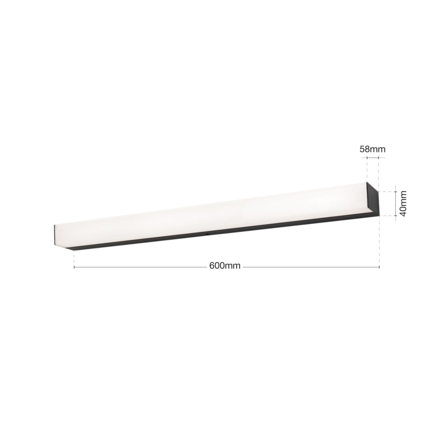 Illuminazione a LED per specchi da bagno HORIZON LED/12W/230V 3000/4000K 60 cm IP44 nero