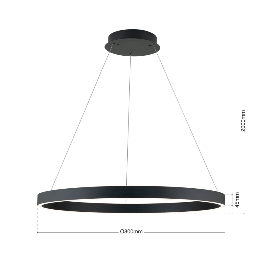 Lampada a sospensione LED dimmerabile su cavo KOLK LED/80W/230V 2700/3000/4000K Ø 80 cm nero