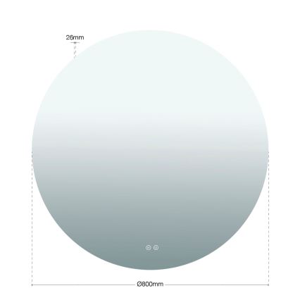 LED Specchio da parete riscaldato per bagno con retroilluminazione FOCUS LED/27W/230V 3000/4200/6000K Ø 80 cm IP44