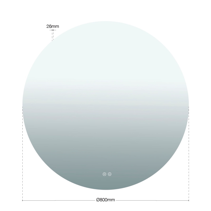 LED Specchio da parete riscaldato per bagno con retroilluminazione FOCUS LED/27W/230V 3000/4200/6000K Ø 80 cm IP44