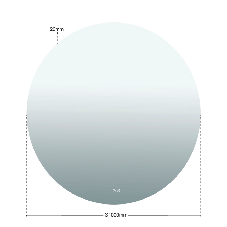 Specchio riscaldato a parete per bagno con retroilluminazione LED FOCUS LED/30W/230V 3000/4200/6000K diam. 100 cm IP44