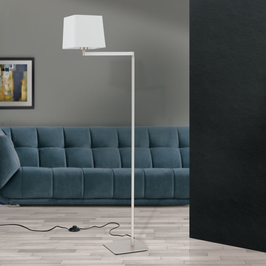Lampada con piedistallo CARLTON 1xE27/40W/230V bianco/cromo opaco