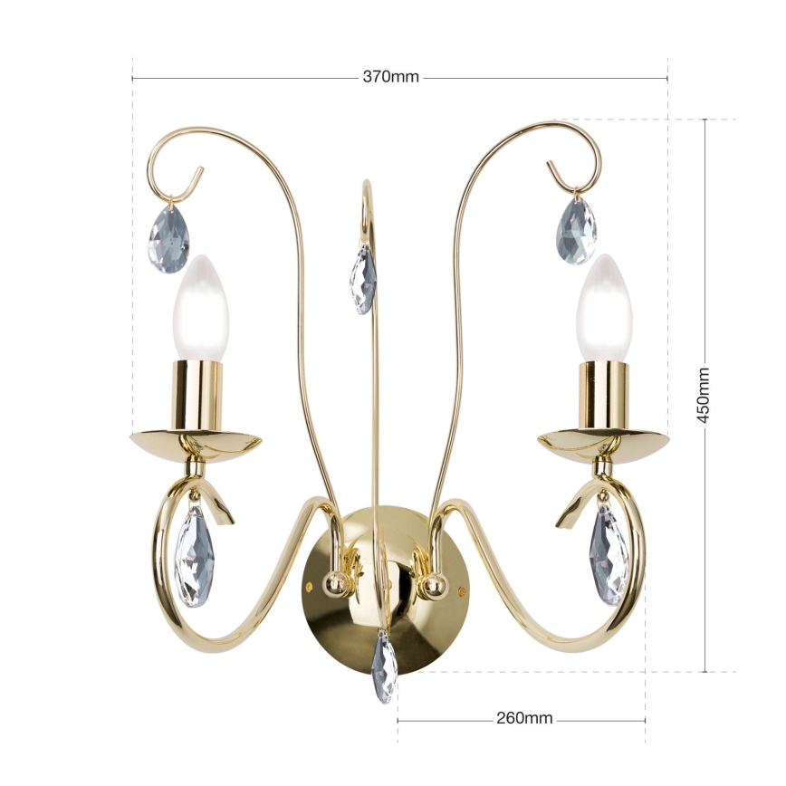 Applique di cristallo ALESSIA 2xE14/40W/230V oro