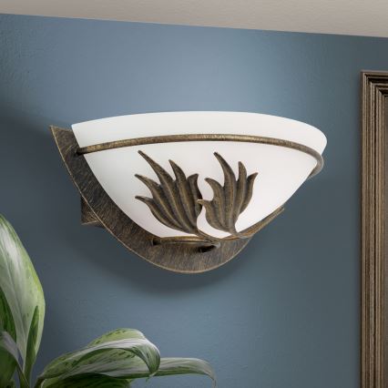 Applique FLEUR 1xE14/60W/230V bronzo